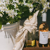 Striped Tea Towel - Ivory and Tan