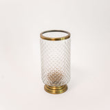 Studded Glass Pedestal Hurricane Vase