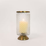 Studded Glass Pedestal Hurricane Vase
