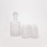 Decanter and Lowball Drinking Glasses - Set of 7