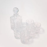 Decanter and Lowball Drinking Glasses - Set of 7