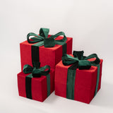 Red Present with Green Bow - 3 Sizes