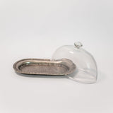 Pewter Platter with Glass Cloche