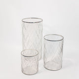 Etched Glass Hurricane Vase - 3 Sizes