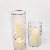 Etched Glass Hurricane Vase - 3 Sizes