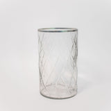 Etched Glass Hurricane Vase - 3 Sizes