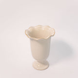 Ceramic Ruffle Pedestal Vase - 2 Sizes
