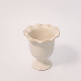 Ceramic Ruffle Pedestal Vase - 2 Sizes