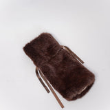 Faux Fur Wine Bag - Brown