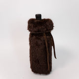 Faux Fur Wine Bag - Brown