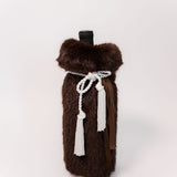 Faux Fur Wine Bag - Brown