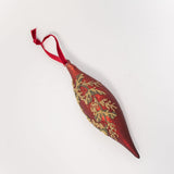 Beaded Finial Ornament - Red