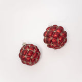 Glitter Tufted Ornament - Red - 2 Sizes