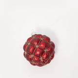 Glitter Tufted Ornament - Red - 2 Sizes