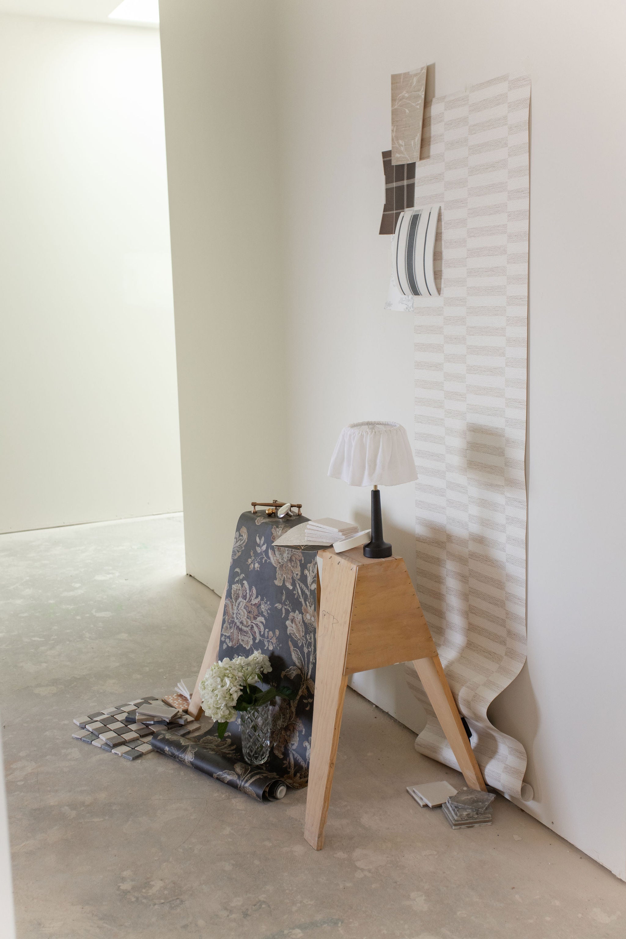 Faux Woven Stripe Natural Wallpaper