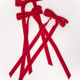 Velvet Bows - Red - Set of 3