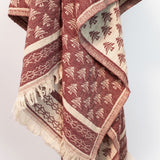 Holiday Tree Throw Blanket - Maroon