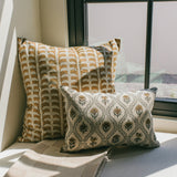 Botanical Block Print Lumbar Pillow  - 14"x20"