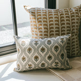 Botanical Block Print Lumbar Pillow  - 14"x20"