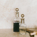 Rippled Glass Decanter with Metal Stopper - 2 Sizes