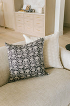 Botanical Block Print Linen Pillow - 22