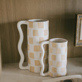 Checkered Vase with Handle - 2 Sizes