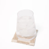 Proper Stripe Coasters - Set of 4 - White and Tan