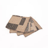 Proper Stripe Coasters - Set of 4 - Black and Tan