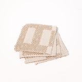 Proper Stripe Coasters - Set of 4 - White and Tan