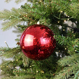 Mercury Glass Shatterproof Ornament - Red