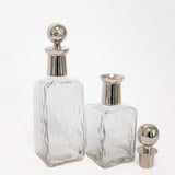 Rippled Glass Decanter with Metal Stopper - 2 Sizes
