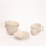 Ruffle Stoneware Shallow Bowl