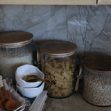 Bubble Glass Canister with Wooden Spoon - 3 Sizes