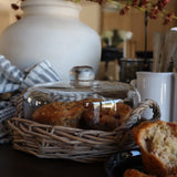 Glass Cloche with Woven Base