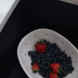 Twisted Edge Stoneware Colander