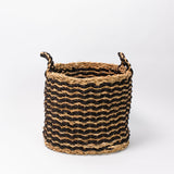 Black Striped Seagrass Baskets - Set of 3