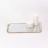 Gold Trim Mirrored Tray