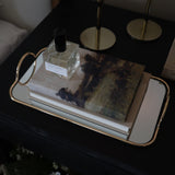 Gold Trim Mirrored Tray