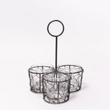 Iron and Glass Triple Caddy