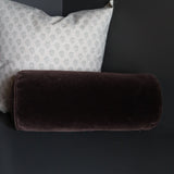 Wool Blend Bolster - Dark Brown - 8.5"x20"