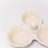 Ruffled Three Bowl Server