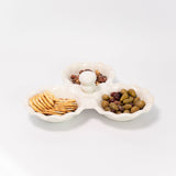 Ruffled Three Bowl Server