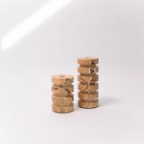 Stacked Marble Taper Holders - Set of 2