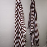 Striped Cotton Bath Sheet - Dark Brown