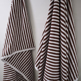 Striped Cotton Bath Sheet - Dark Brown