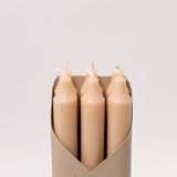 12" Taper Candles - Set of 6 - Tan