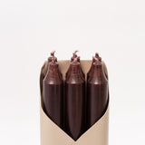 12" Taper Candles - Set of 6 - Brown