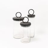Glass Canister with Black Ring Top - 3 Sizes