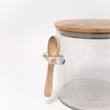 Bubble Glass Canister with Wooden Spoon - 3 Sizes