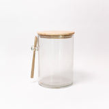 Bubble Glass Canister with Wooden Spoon - 3 Sizes